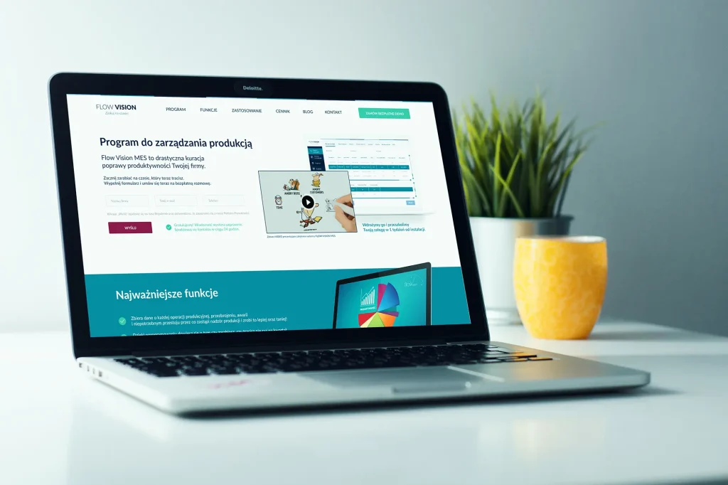 Strona internetowa dla Programu do Zarządzania Produkcją Flow Vision