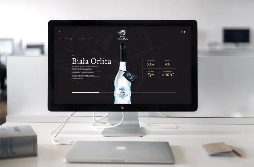 Strona internetowa - produktowa dla wytwórcy wódki Biała Orlica